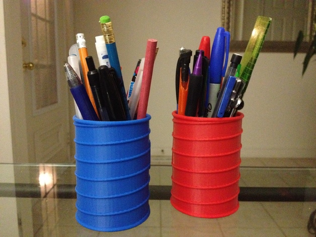 Helical Ribbed Pencil Container